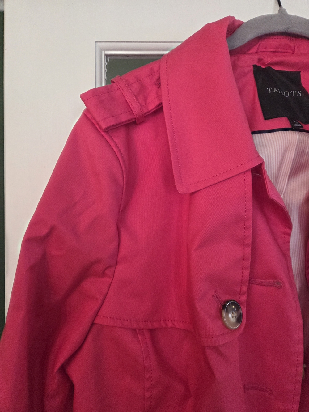 Talbots Women’s Pink Belted Trench Coat - Size XL - Picture 8 of 11